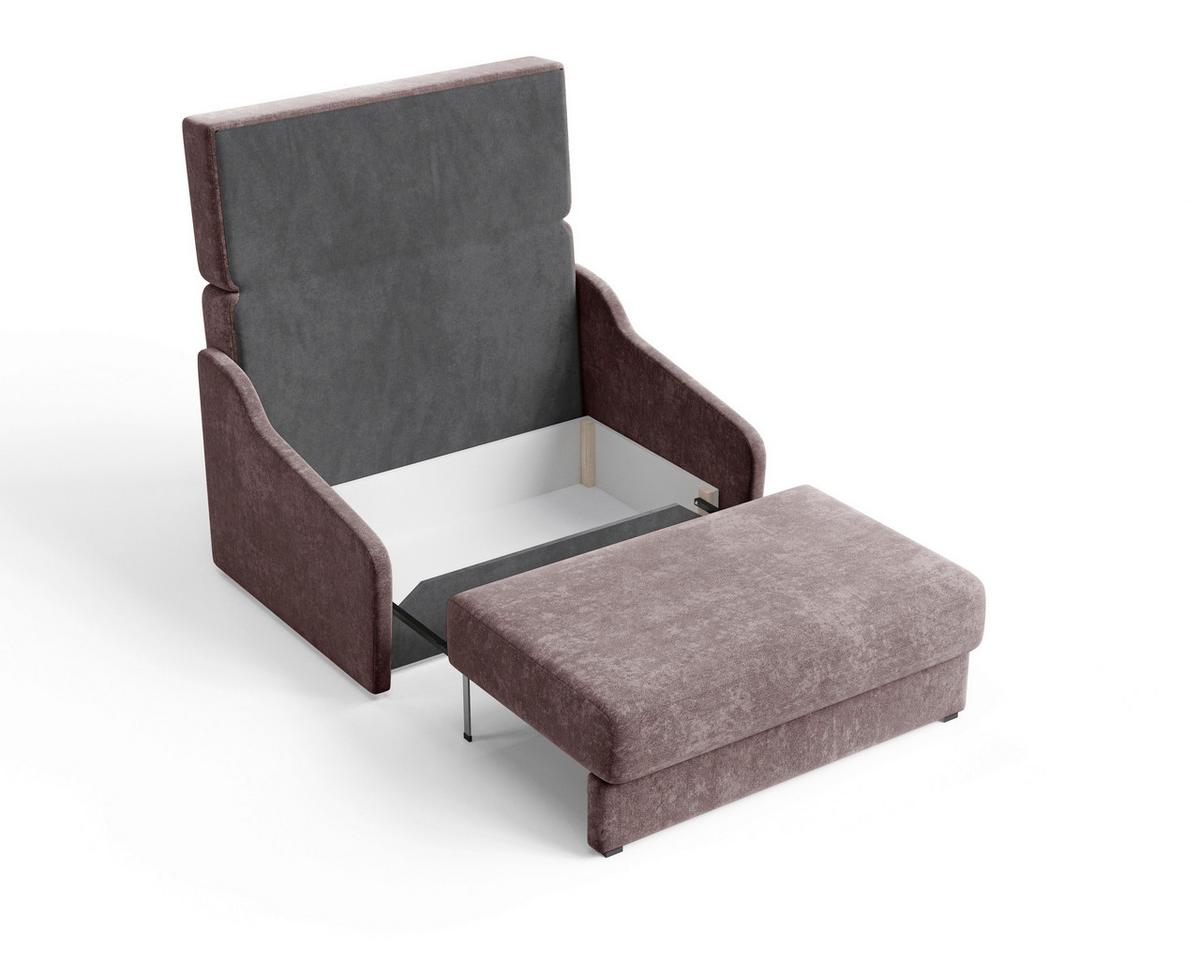 Schlafsofa Fly Bordeaux, B: 136 cm - Bordeaux/Schwarz, Design, Textil (136/86/113cm) - MID.YOU