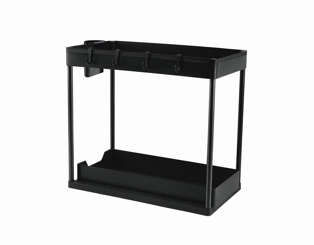 Spülorganizer schwarz LxBxH: 39,5x21,5x36 cm - Schwarz, KONVENTIONELL, Kunststoff (39.5/21.5/36cm)