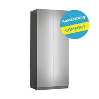Drehtürenschrank mit Spiegel 91,1cm Unit Anthrazit - Anthrazit, MODERN, Holzwerkstoff (91,1/210/58,3cm) - Ondega