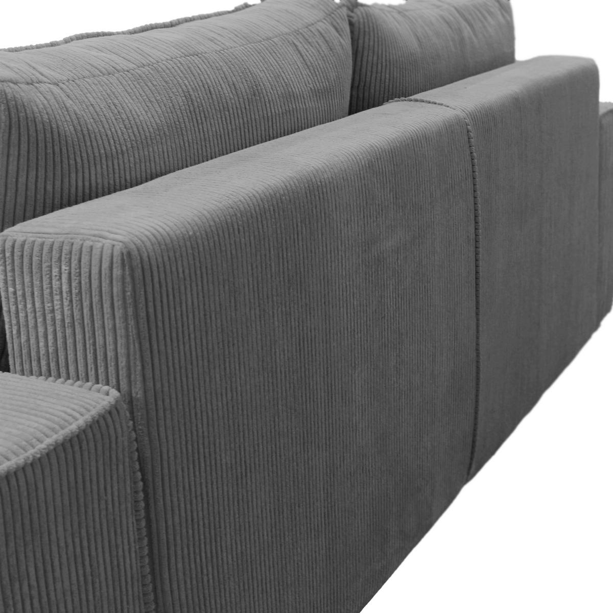 Schlafsofa Loft Dunkelgrau B: 255cm - Dunkelgrau/Schwarz, Design, Textil (255/90/97cm) - MID.YOU