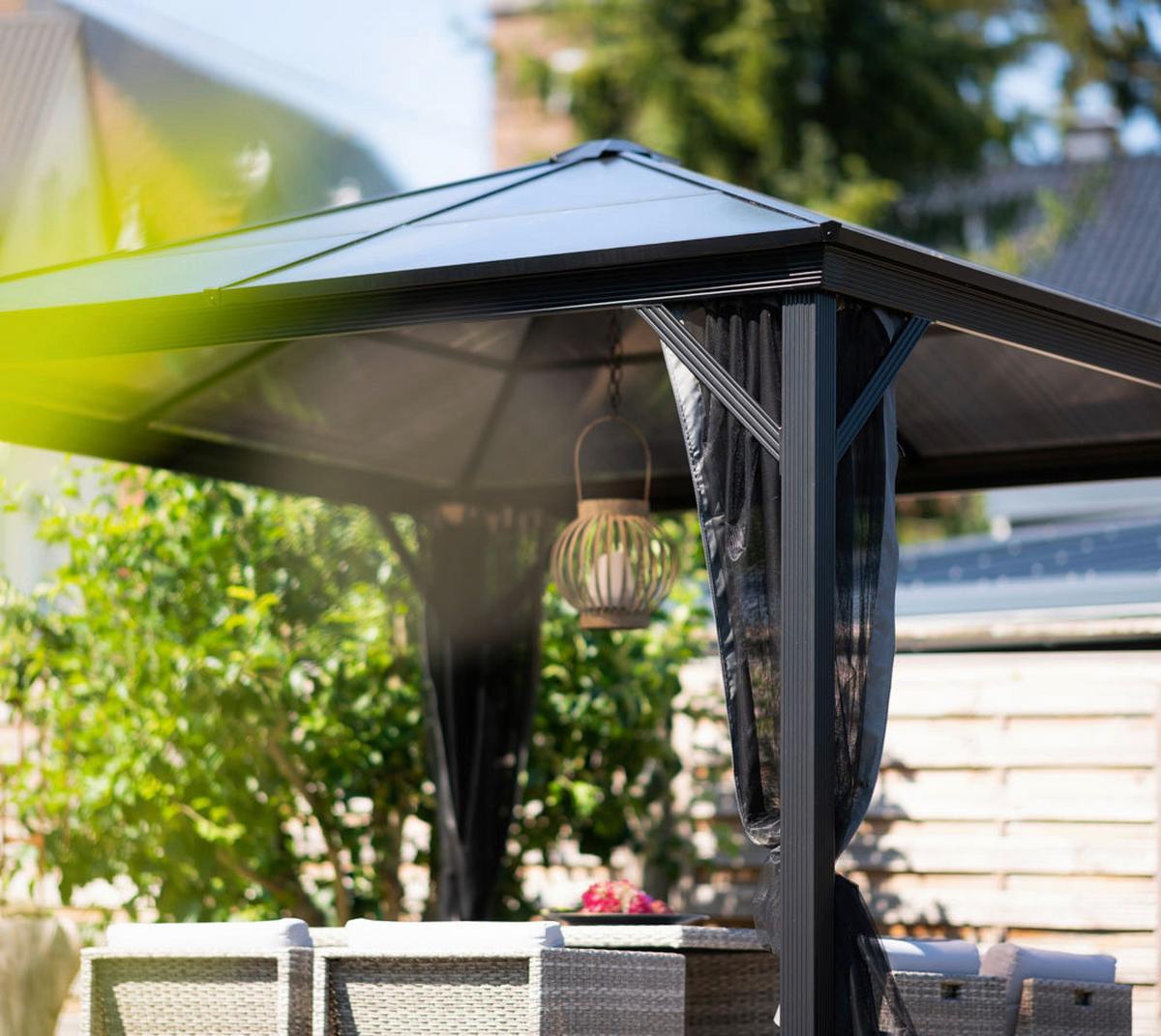 Pavillon Verona 298x298 cm wetterfest Gartenpavvilon - Anthrazit, Basics, Kunststoff/Metall (298/261/298cm)