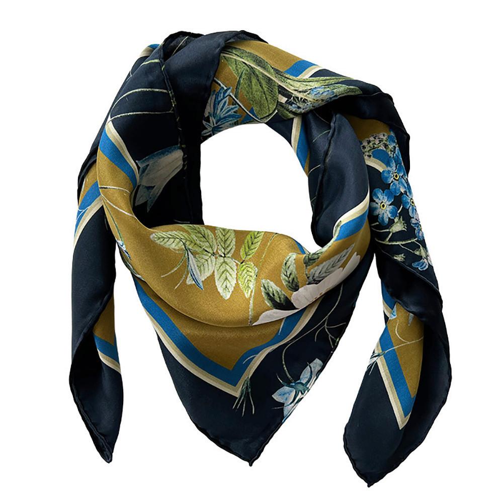 SCHAL BLUE FLOWER GARDEN GOLDJL - Goldfarben, Basics, Textil (90/90cm)