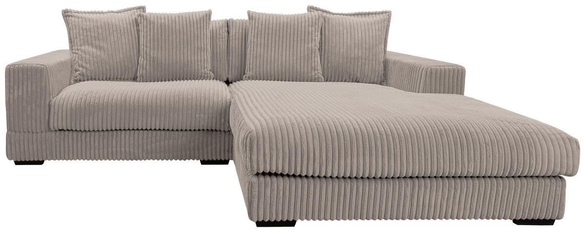 Ecksofa Funny - Taupe/Schwarz, Design, Textil (285/195cm) - MID.YOU