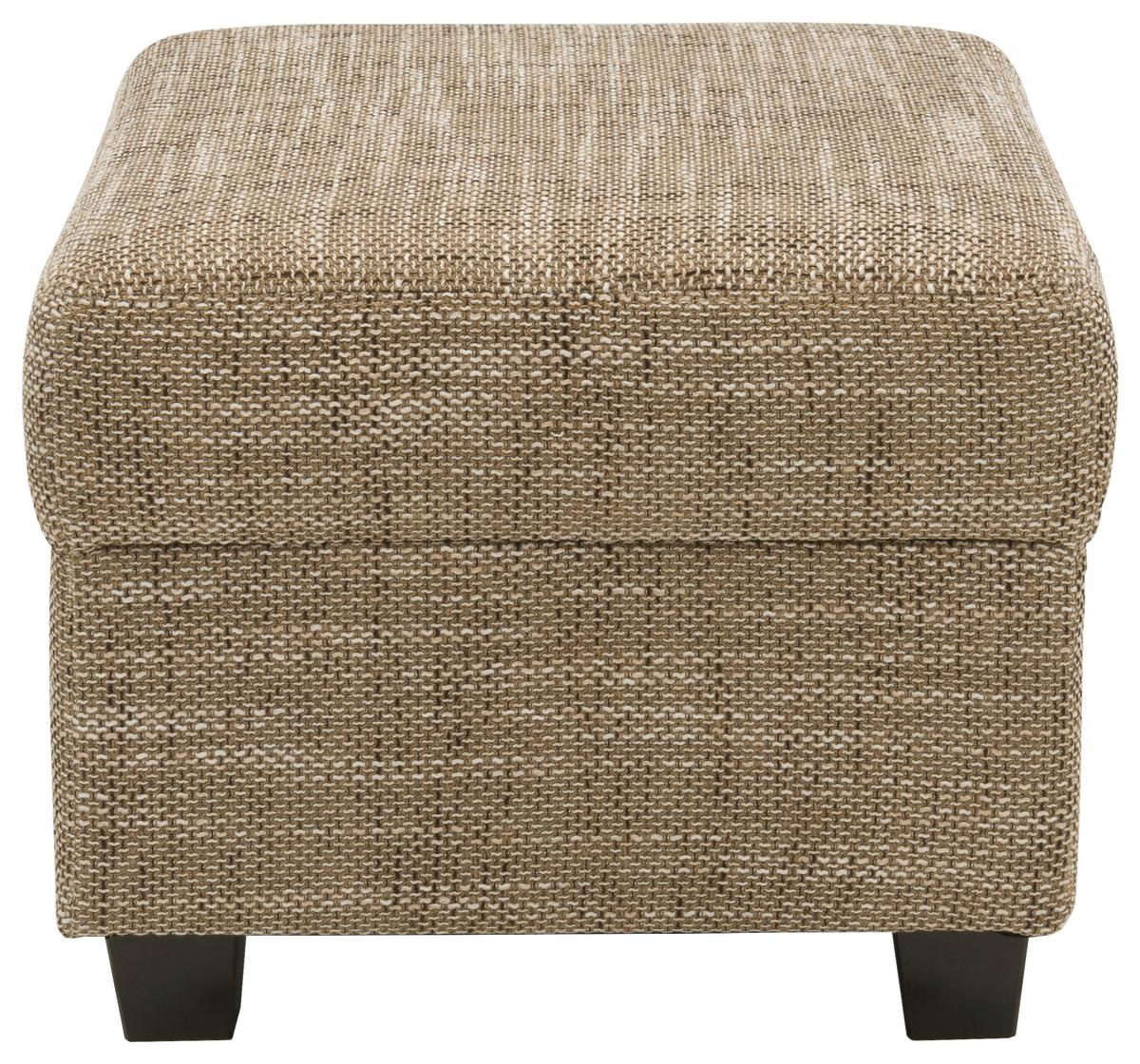 Polsterhocker Norma Braun/beige Webstoff H: 41 Cm - Wengefarben/Beige, Design, Textil (67/41/52cm) - MID.YOU