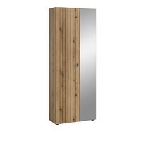 Garderobenschrank Station Eiche Dekor B: 70cm - Eichefarben/Schwarz, Design, Holzwerkstoff (70/192/37cm) - MID.YOU