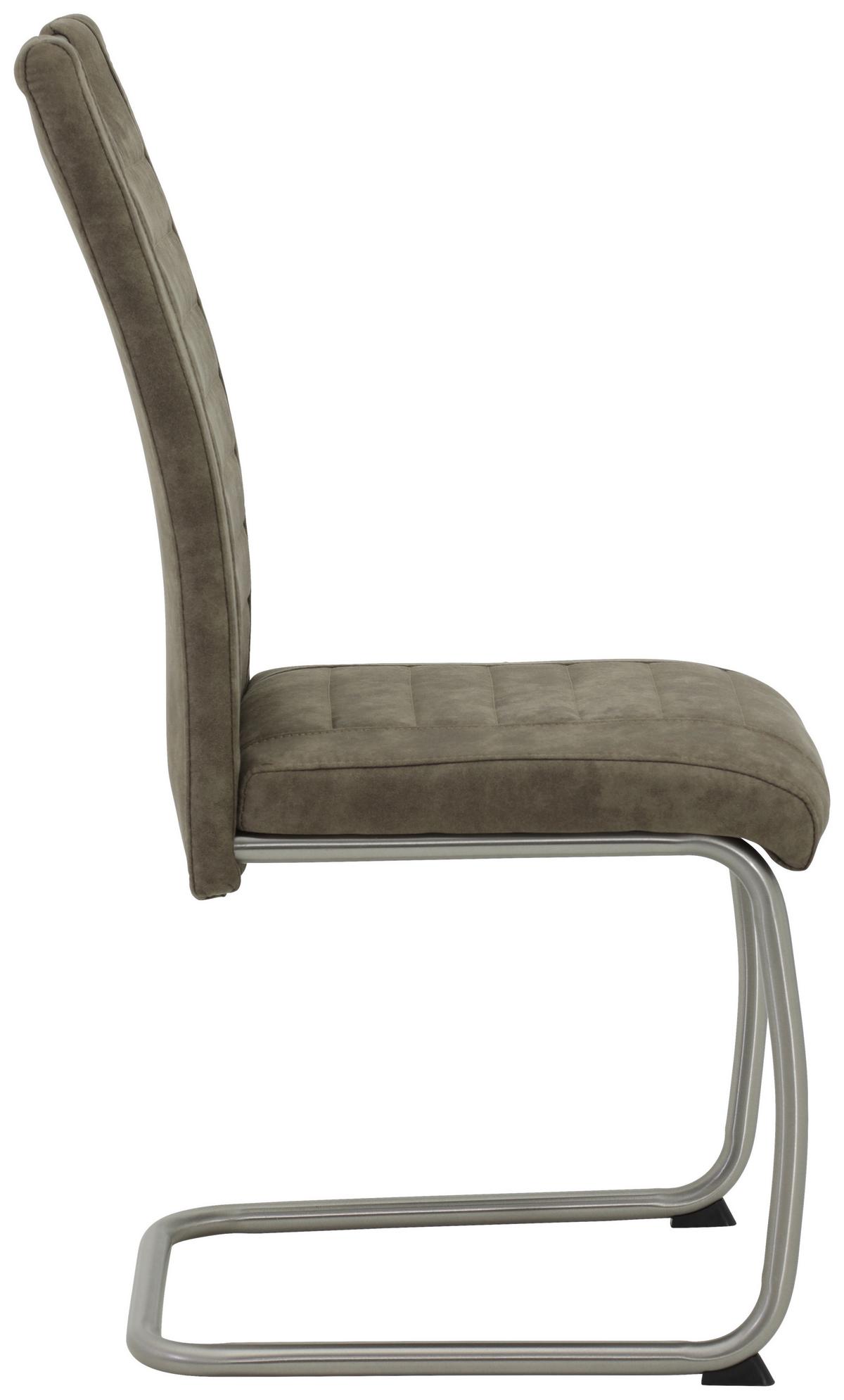 Schwingstuhl-Set Ulla S - Schlammfarben/Edelstahlfarben, MODERN, Textil/Metall (43/98/59cm) - MID.YOU
