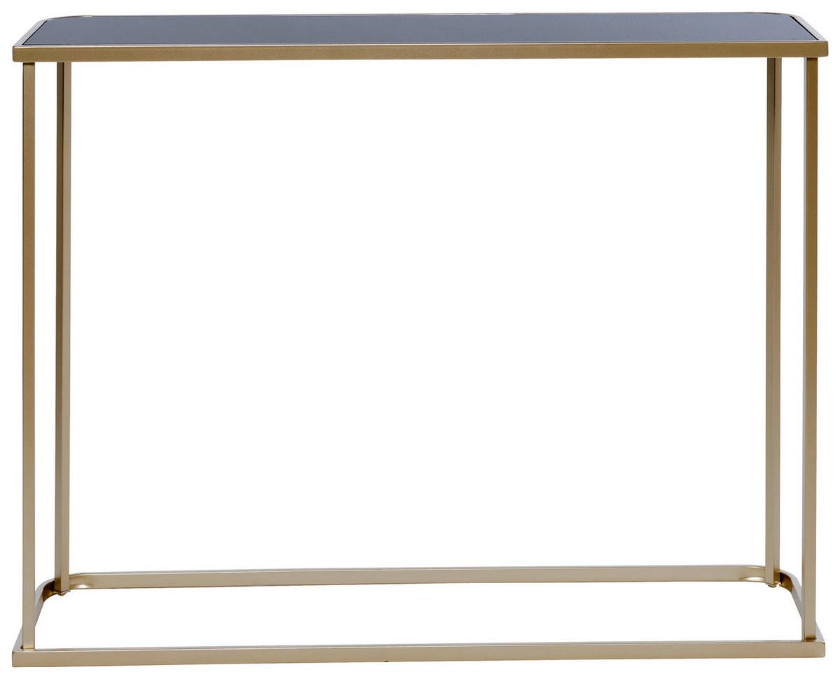 Konsolentisch Circo Goldfarben/Schwarz B: 30 cm - Goldfarben/Schwarz, MODERN, Glas/Metall (100/30/76cm) - Livetastic