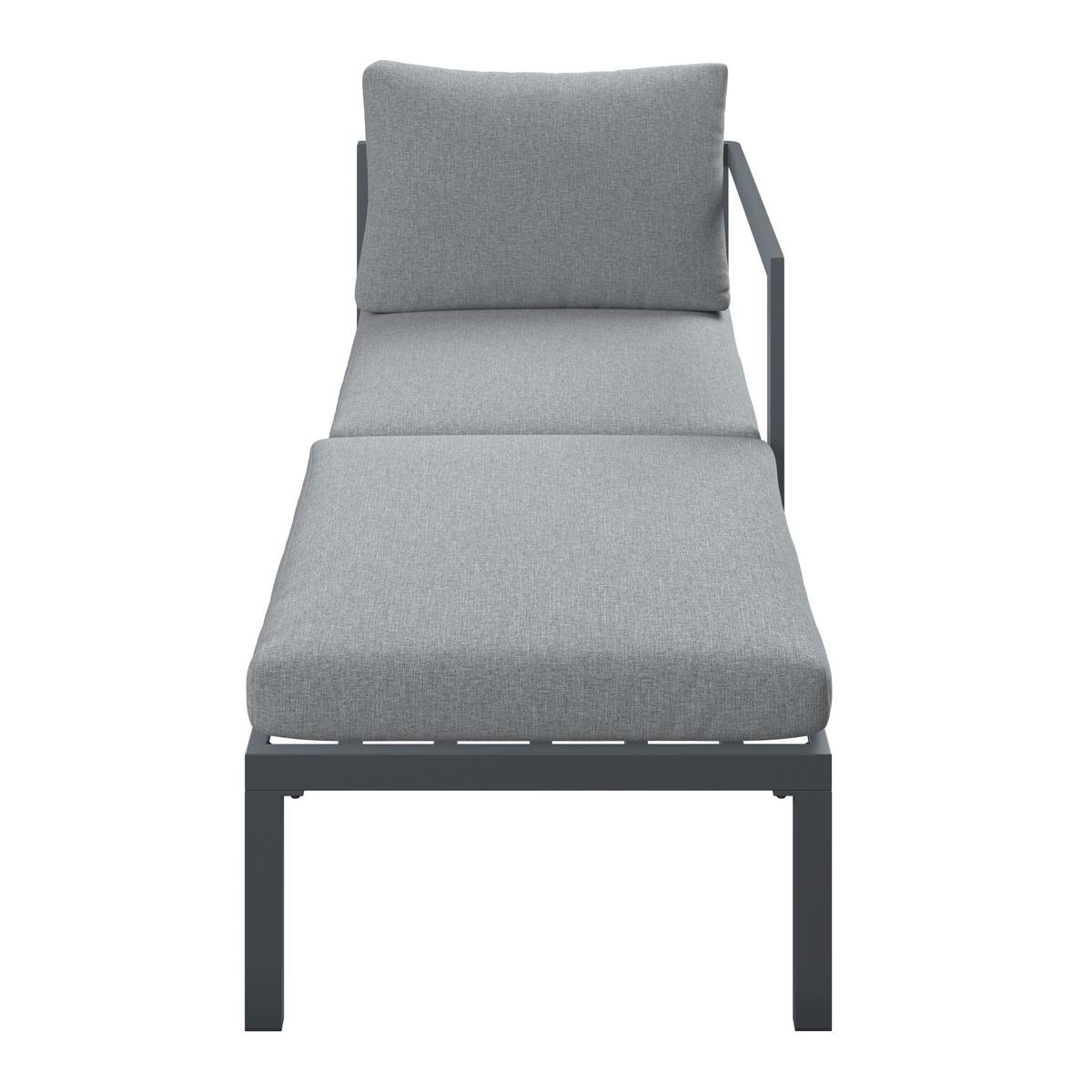 Loungegarnitur Basel - Dunkelgrau/Naturfarben, MODERN, Kunststoff/Textil - Beldano