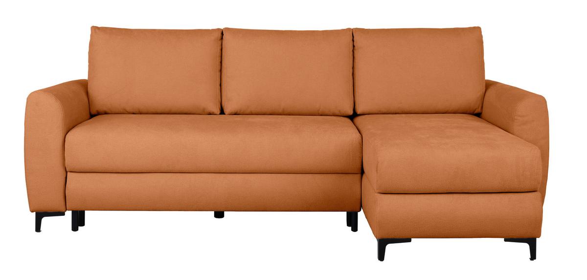 Ecksofa Moli, Rostfarben S: 236x148 cm - Rostfarben/Schwarz, Design, Textil (236/148cm) - MID.YOU