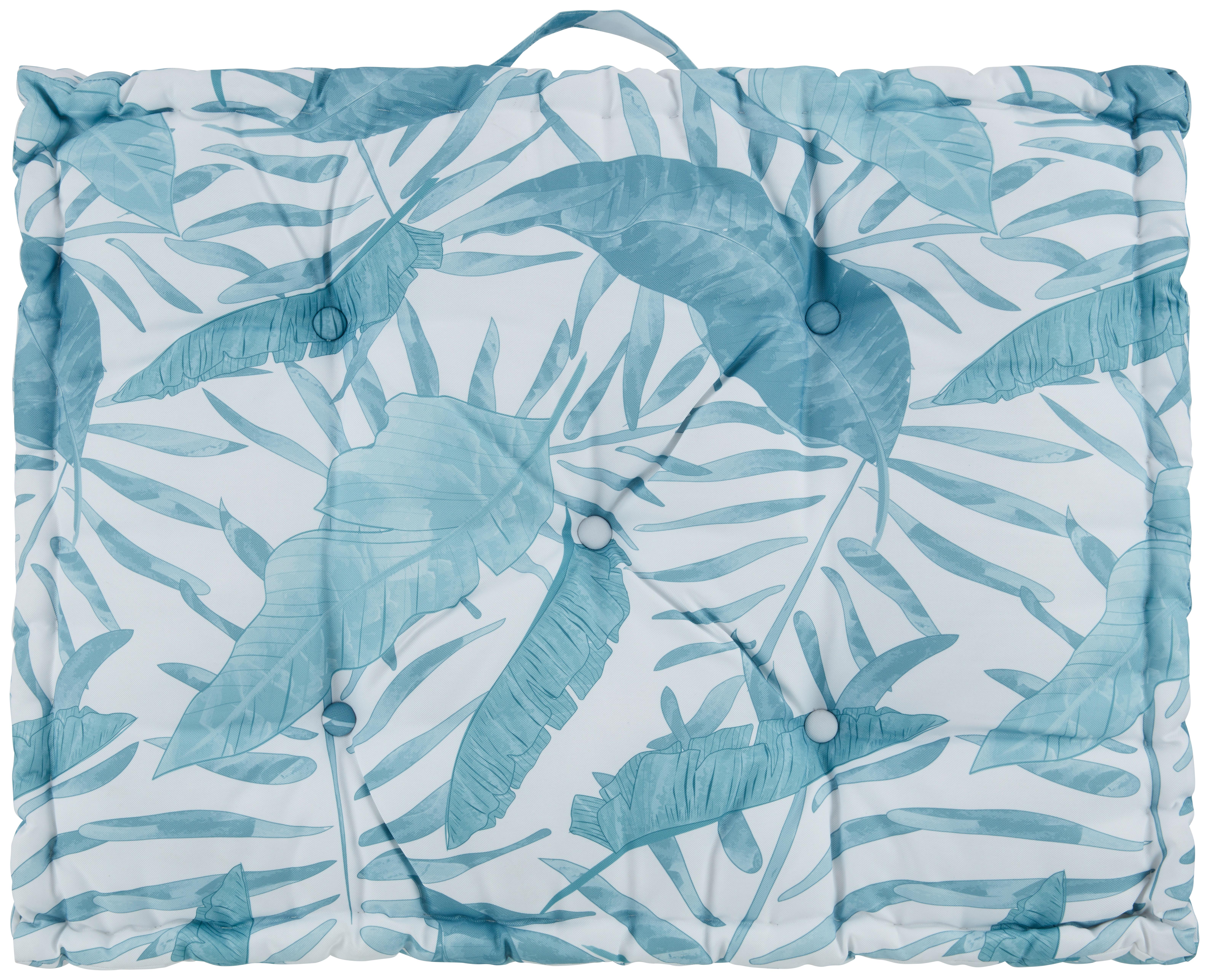 Sedák Na Paletový Nábytok Tropical, 60/80/12cm - biela/tyrkysová, Konvenčný, textil (60/80/12cm) - Modern Living