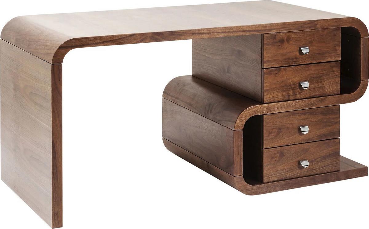 Schreibtisch Soft Snake - Braun, Trend, Holz/Metall (70/150/76cm) - Kare-Design