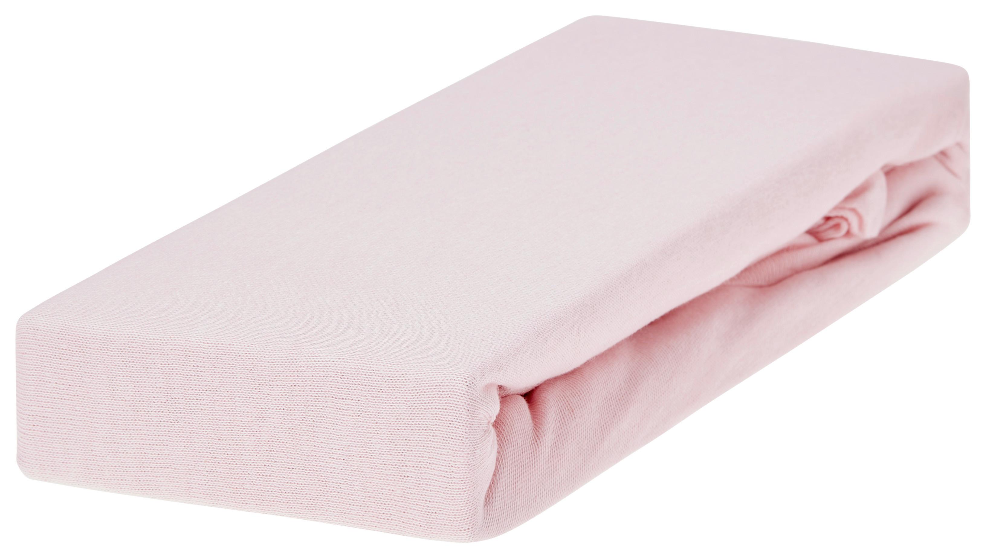 Spannleintuch Nathalie Rosa 90x200 cm Baumwolle - Rosa, KONVENTIONELL, Textil (90/200cm) - Ondega