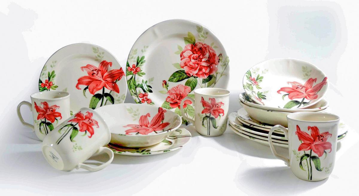 Kombiservice Keramik 4 Personen Geschirr Set - Multicolor, Keramik - Creatable