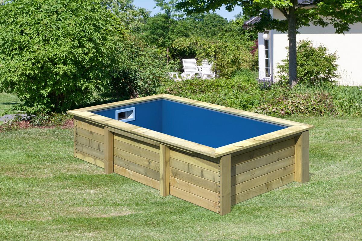 Pool-Set Poseidon 40161 Pool Poseidon - Blau/Naturfarben, Basics, Holz/Kunststoff (303/69/160cm)