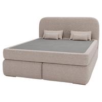 Boxspringbett mit Topper 180x200 Isla - Buchefarben/Braun, Basics, Holz/Holzwerkstoff (180/200cm) - Livetastic