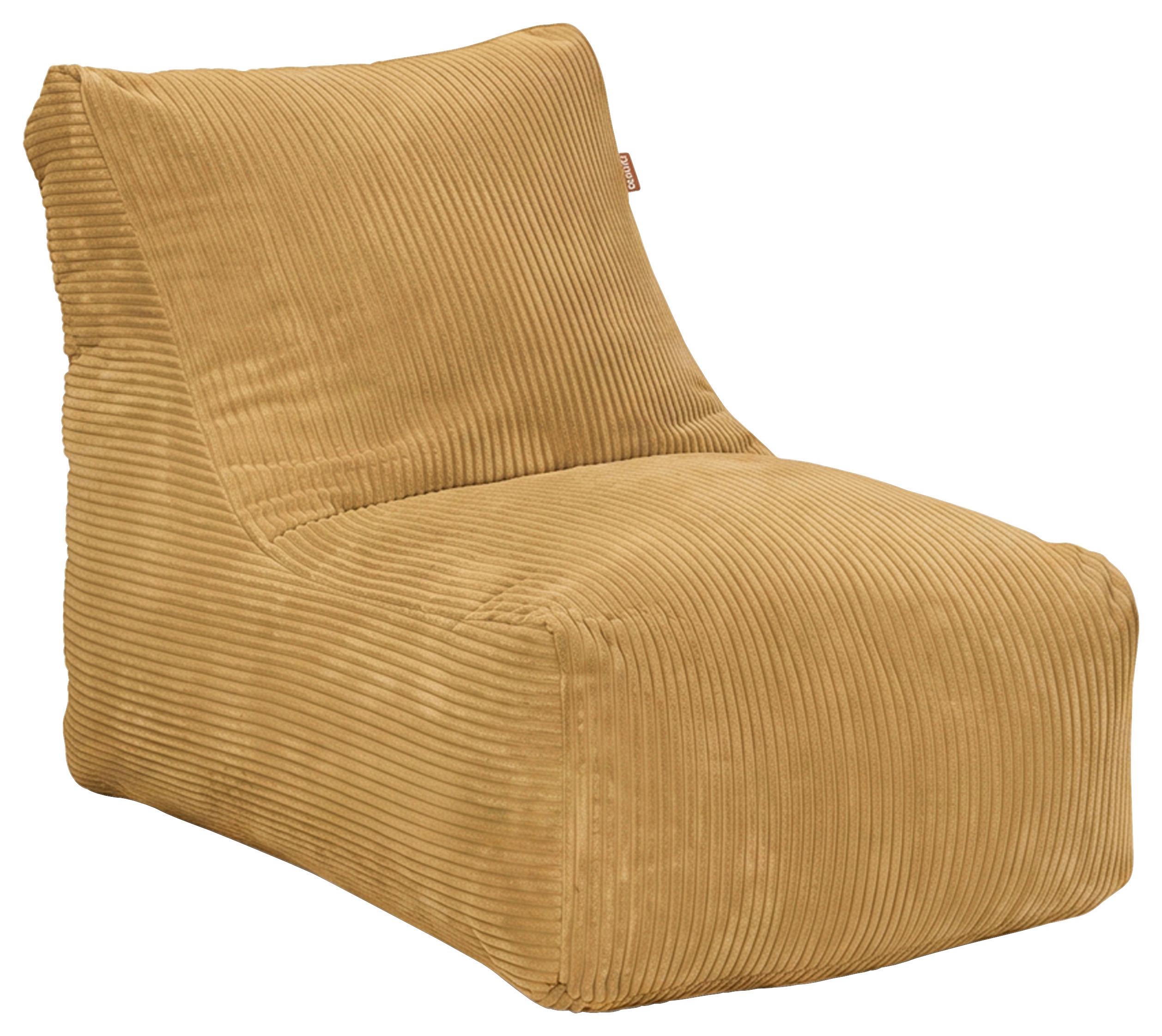 Sitzsack Luno Cord gelb, Indoor, B: 70cm - Gelb, Basics, Textil (70/70/100cm)