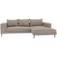 Ecksofa Aurora Ii - Taupe/Schwarz, MODERN, Textil (275/170cm) - Trendmanufaktur