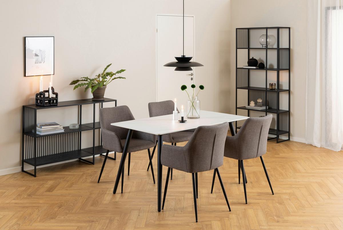 Regál černý, š: 85 CM - černá, Design, kov/kompozitní dřevo (85/35/185cm) - MID.YOU
