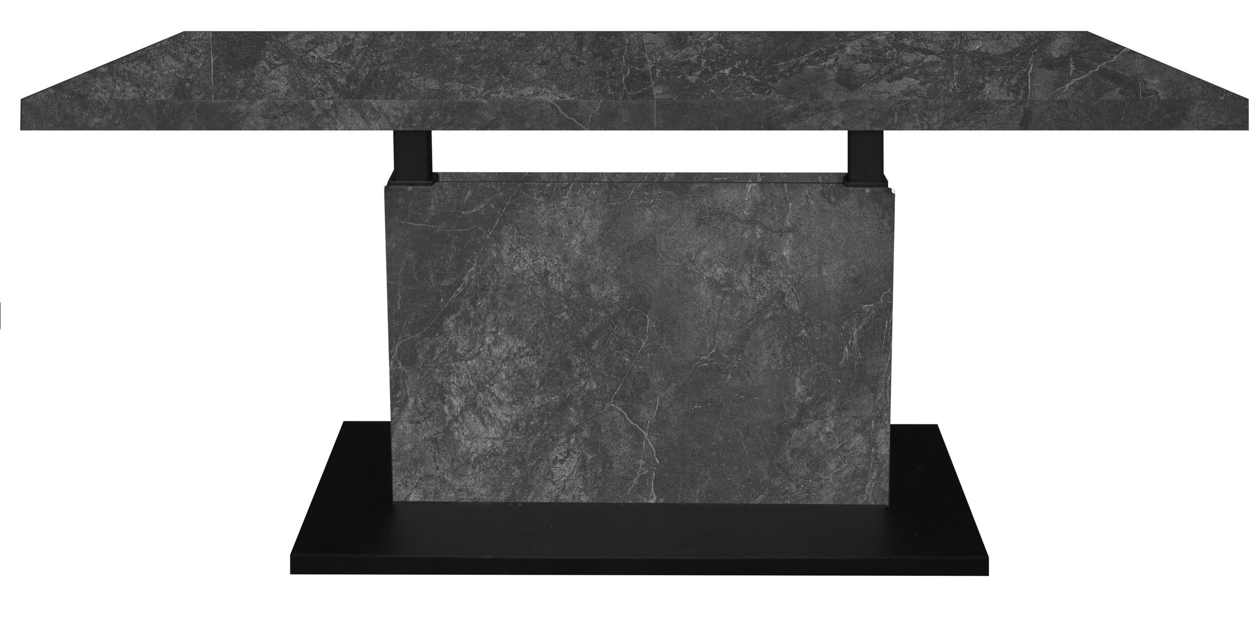 Couchtisch Lift Graphitfarben/Schwarz B: 120cm - Schwarz/Graphitfarben, Design, Holzwerkstoff/Metall (120-160/56-75/70cm) - MID.YOU