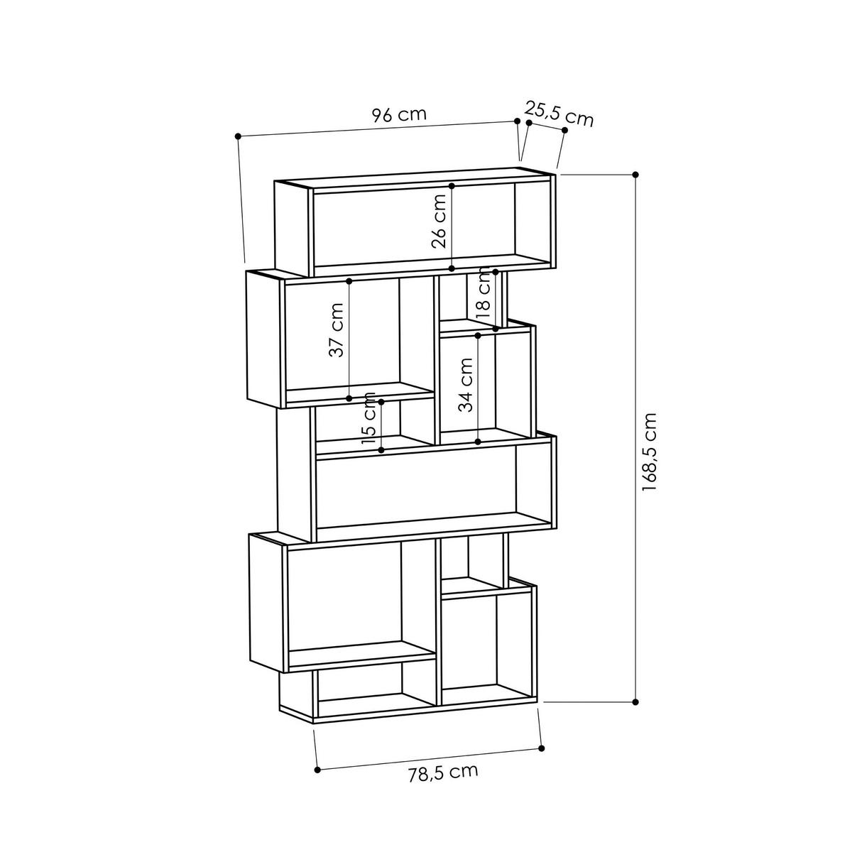 Bücherwand Karmato Bücherregal - Weiß, Design, Holzwerkstoff (96/169/26cm) - Livetastic