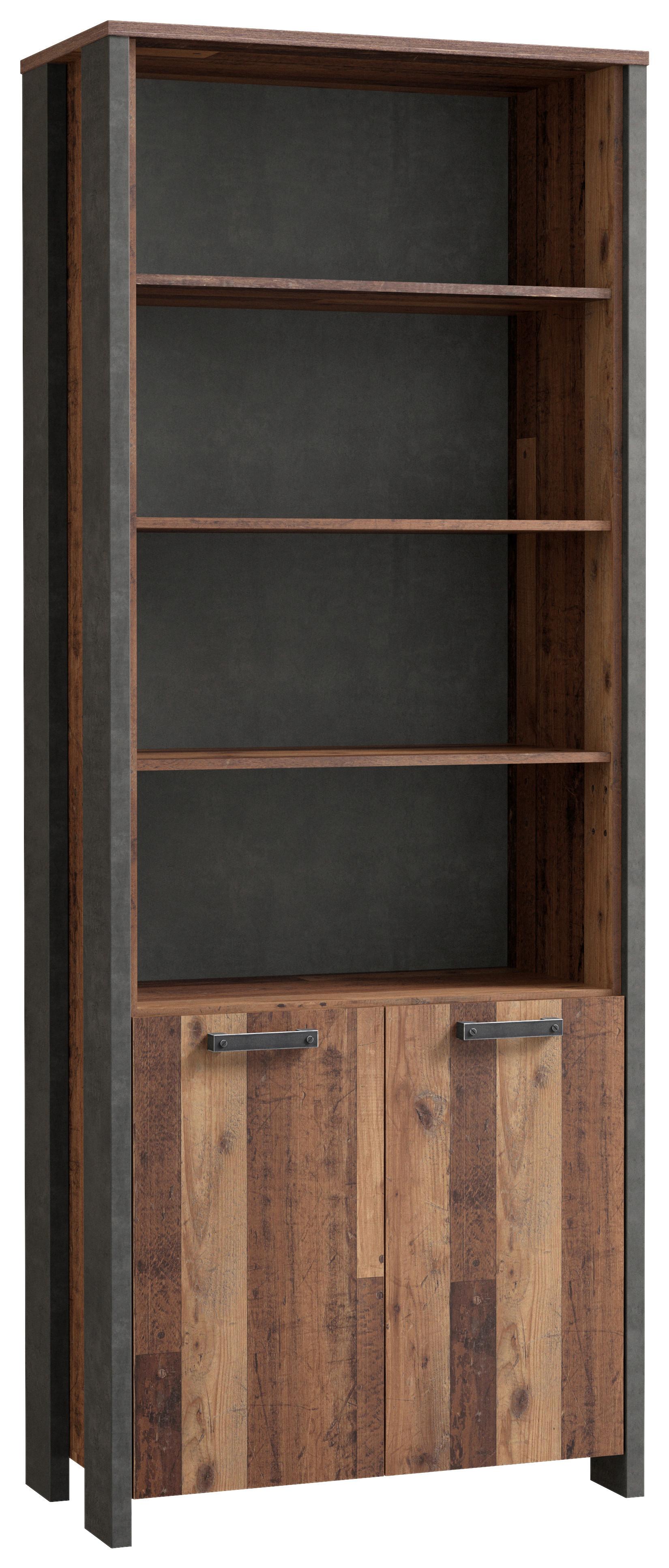 Aktenschrank Cliff Braun/Dunkelgrau B 86 cm - Dunkelgrau/Braun, KONVENTIONELL, Holzwerkstoff/Kunststoff (86/221/42cm) - MID.YOU