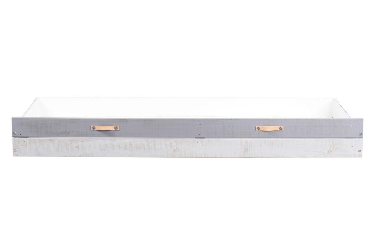 HAUSBETT Weiß/Grau 90x200cm - Weiß/Grau, Design, Holz/Holzwerkstoff (90/200cm) - Livetastic