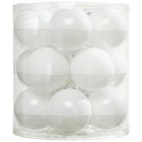 Baňky na vánoční stromeček Noel, Ø: 6cm, 15ks/bal. - bílá, Basics, sklo (6cm) - Modern Living