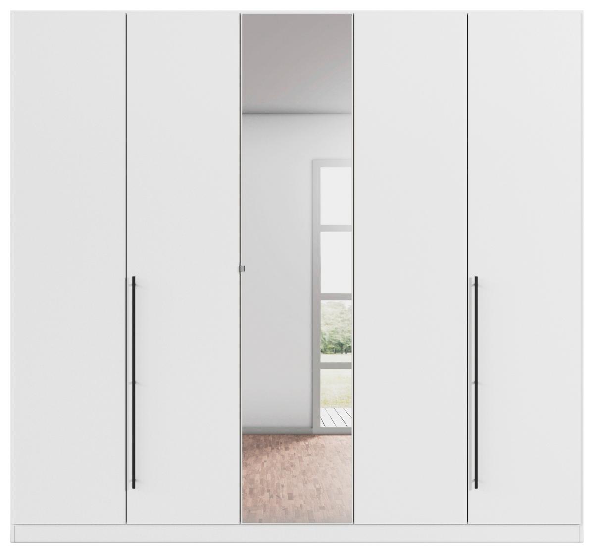 Kleiderschrank Safari B: 226 cm - Weiß, KONVENTIONELL, Holzwerkstoff (226/229/54cm)