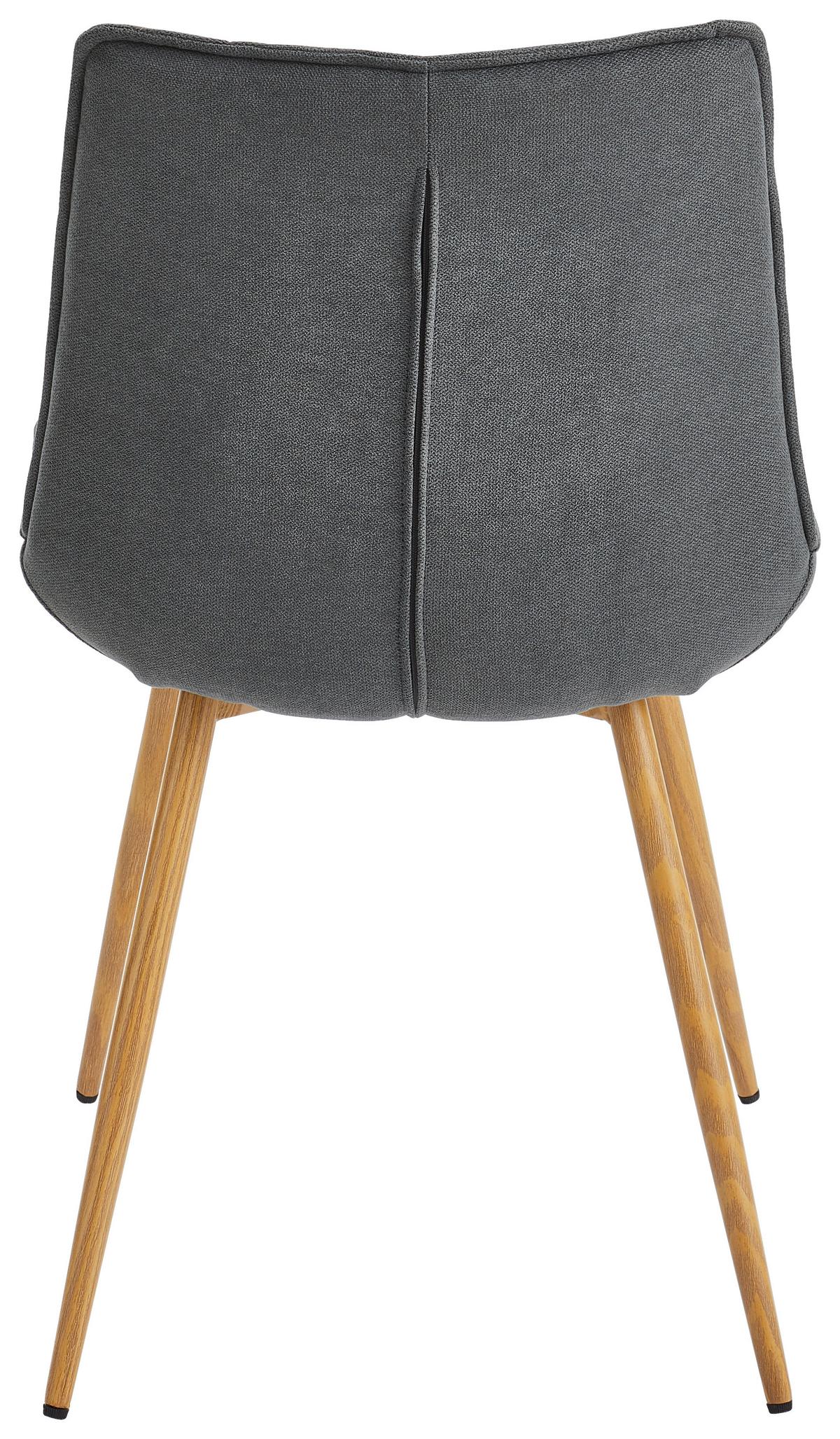 Stuhl Lena Grau/Eichefarben B: 51 cm - Eichefarben/Grau, MODERN, Textil/Metall (51/88/62cm) - Livetastic