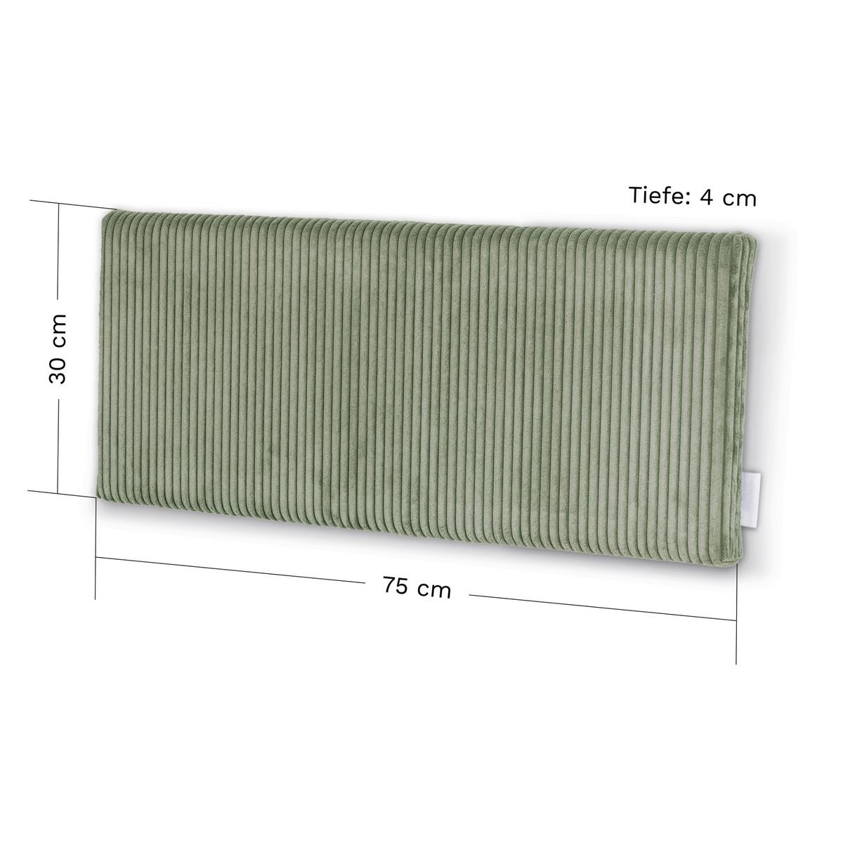 POLSTERPANEEL WANDKISSEN SALBEI - Salbeigrün, Basics, Kunststoff/Textil (75/30/5cm)