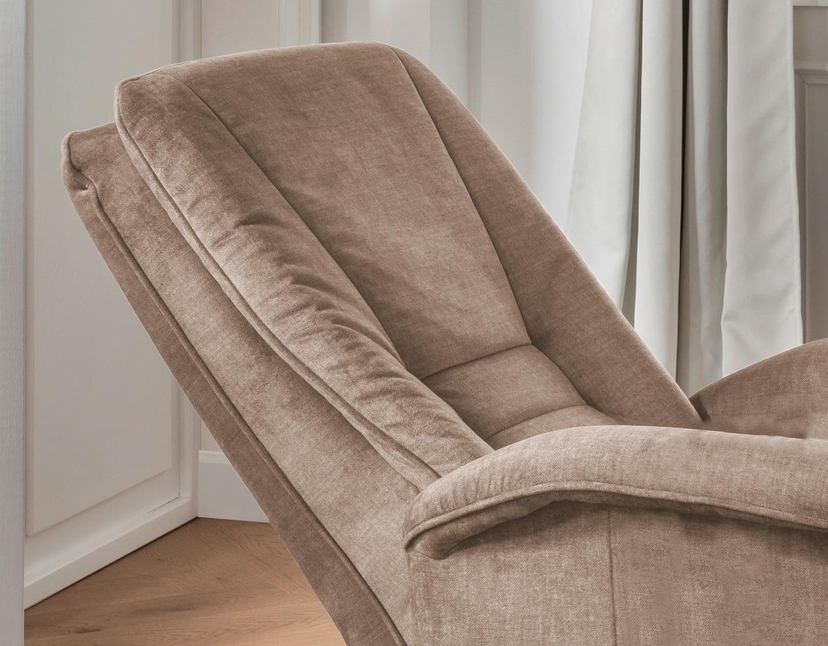 Fernsehsessel Harry Hellbraun B: 77 cm - Hellbraun/Schwarz, Design, Textil (77/107/88cm) - Livetastic