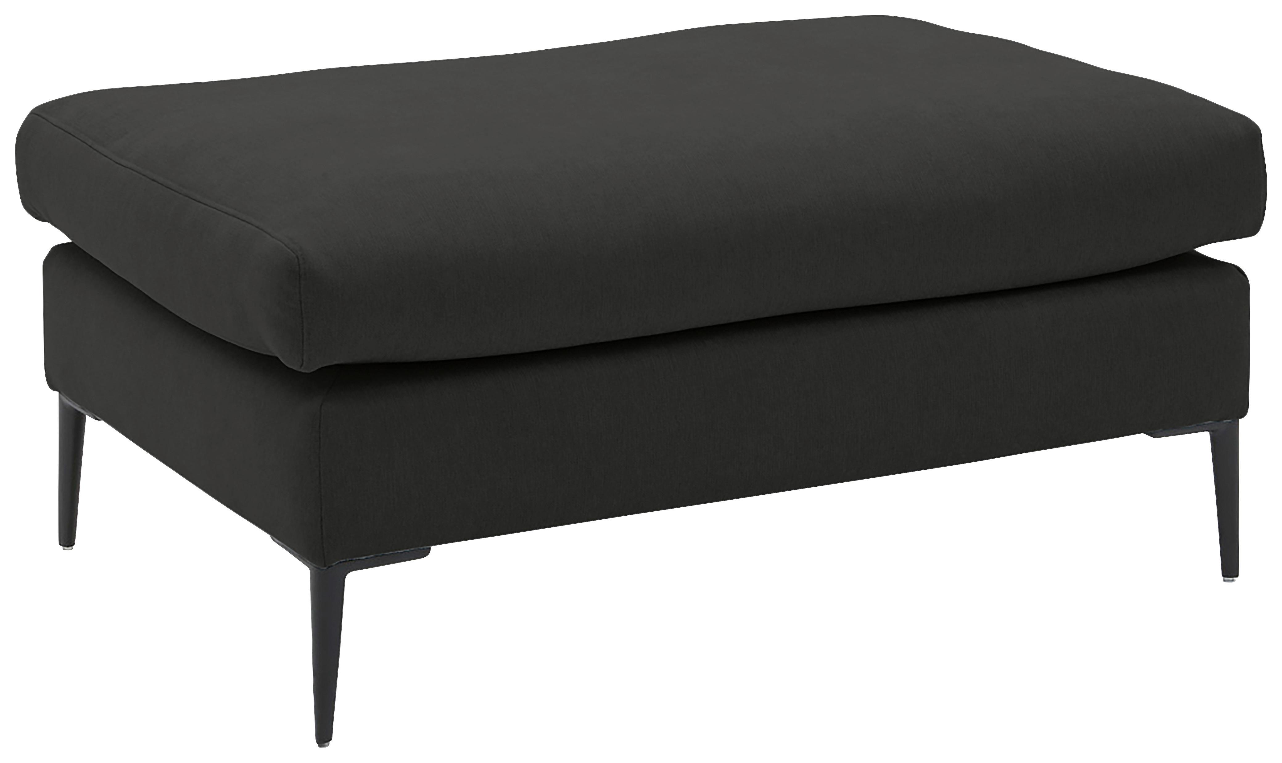 Hocker Aurora II - Schwarz/Graphitfarben, MODERN, Textil (100/43/69cm) - Trendmanufaktur