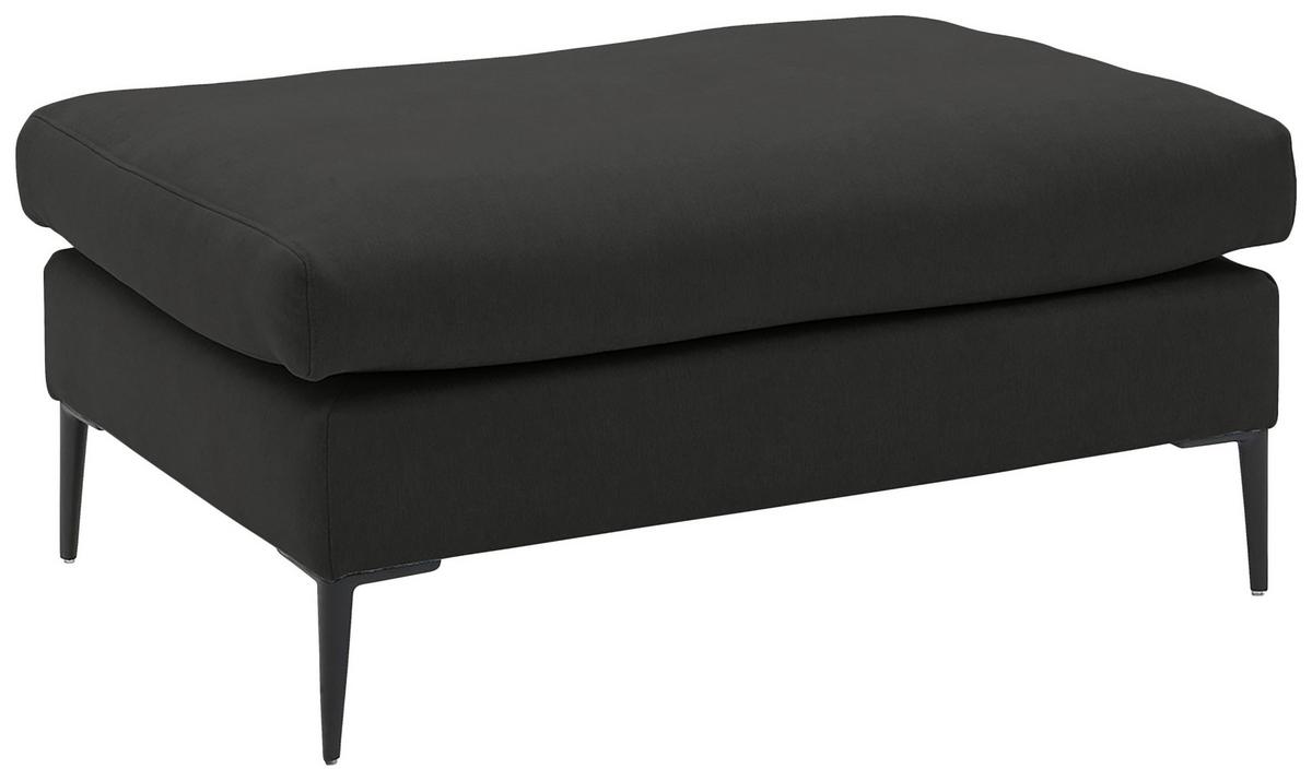 Hocker Aurora II - Schwarz/Graphitfarben, MODERN, Textil (100/43/69cm) - Trendmanufaktur
