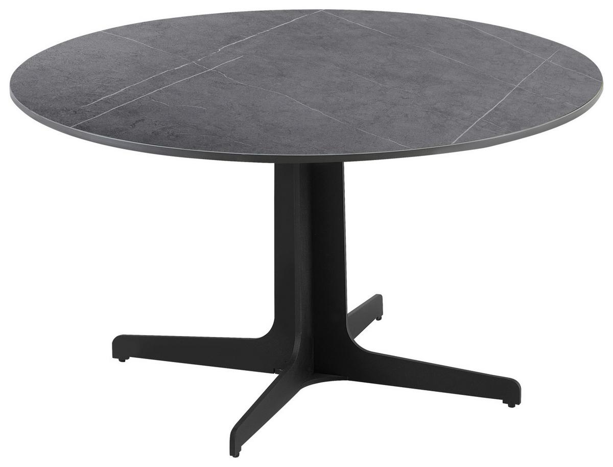 Couchtisch Grey Pearl 3 - Schwarz/Grau, MODERN, Keramik/Metall (80/45/80cm)