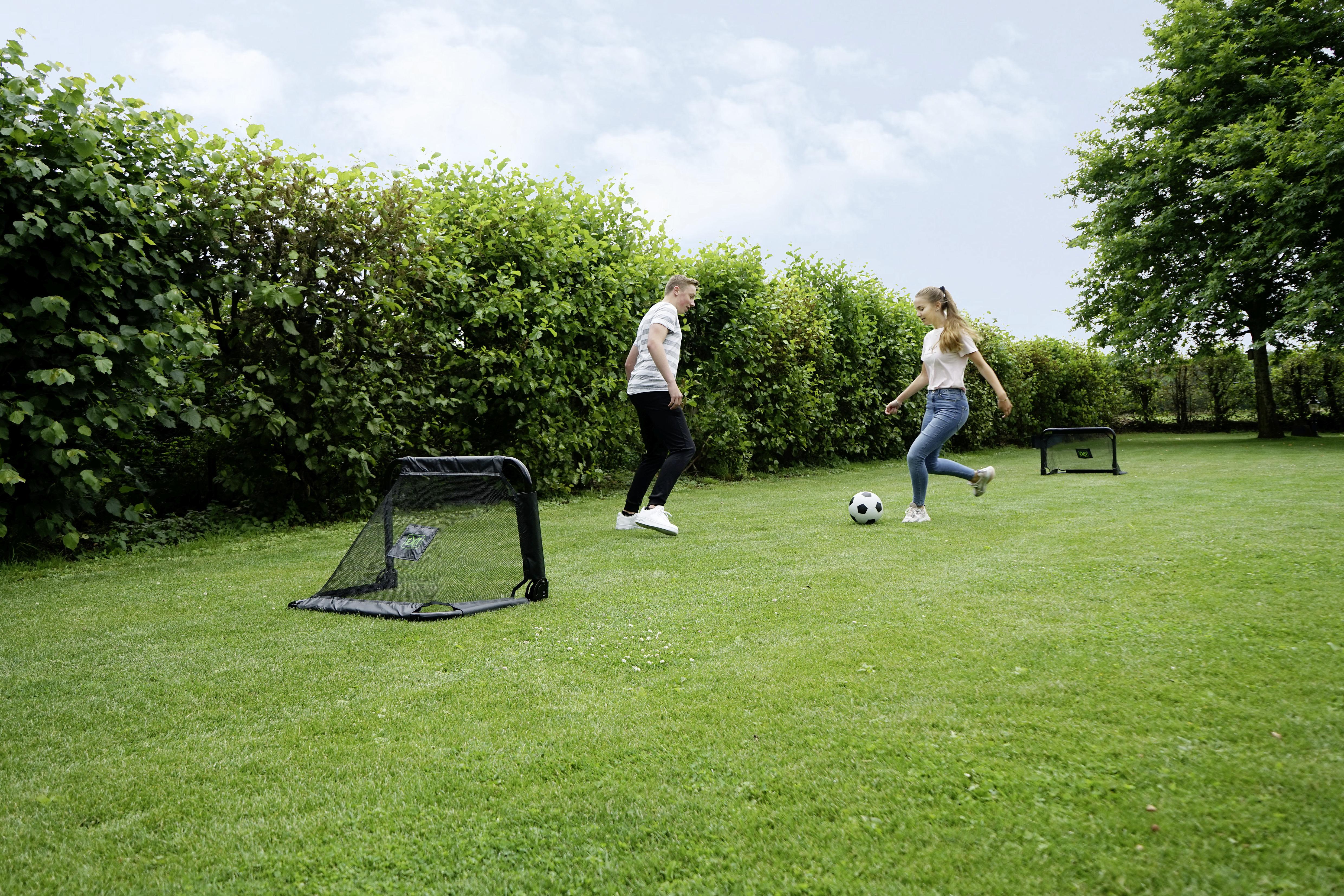 Fußballtor Kinder Exit Pico 90x60x60 Cm Faltbar - Schwarz, KONVENTIONELL, Kunststoff/Metall (90/60/60cm) - EXIT Toys