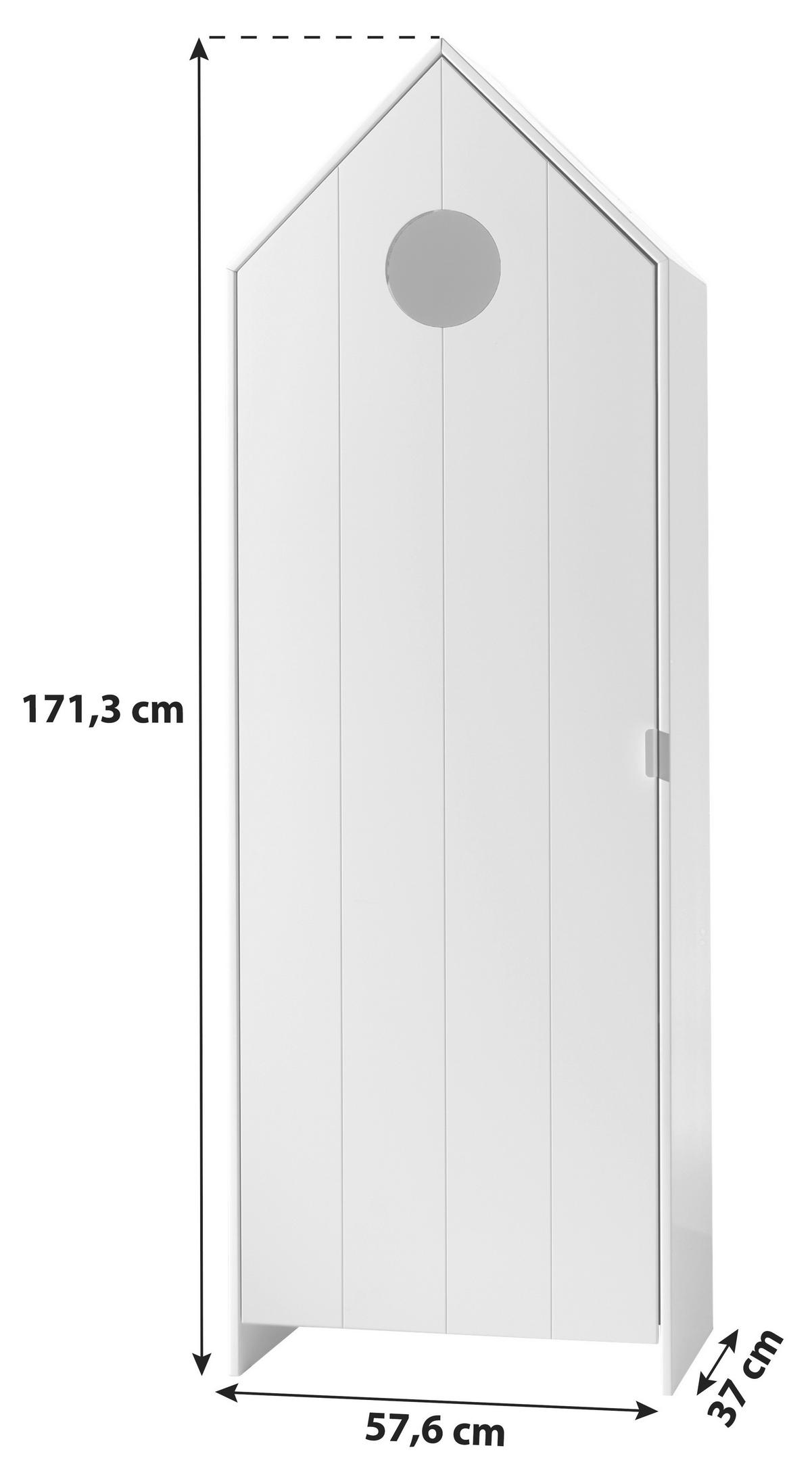 Dětksá šatní skříň CASAMI růžová - bílá/růžová, Moderní, kompozitní dřevo (57,6/171,3/37cm) - MID.YOU