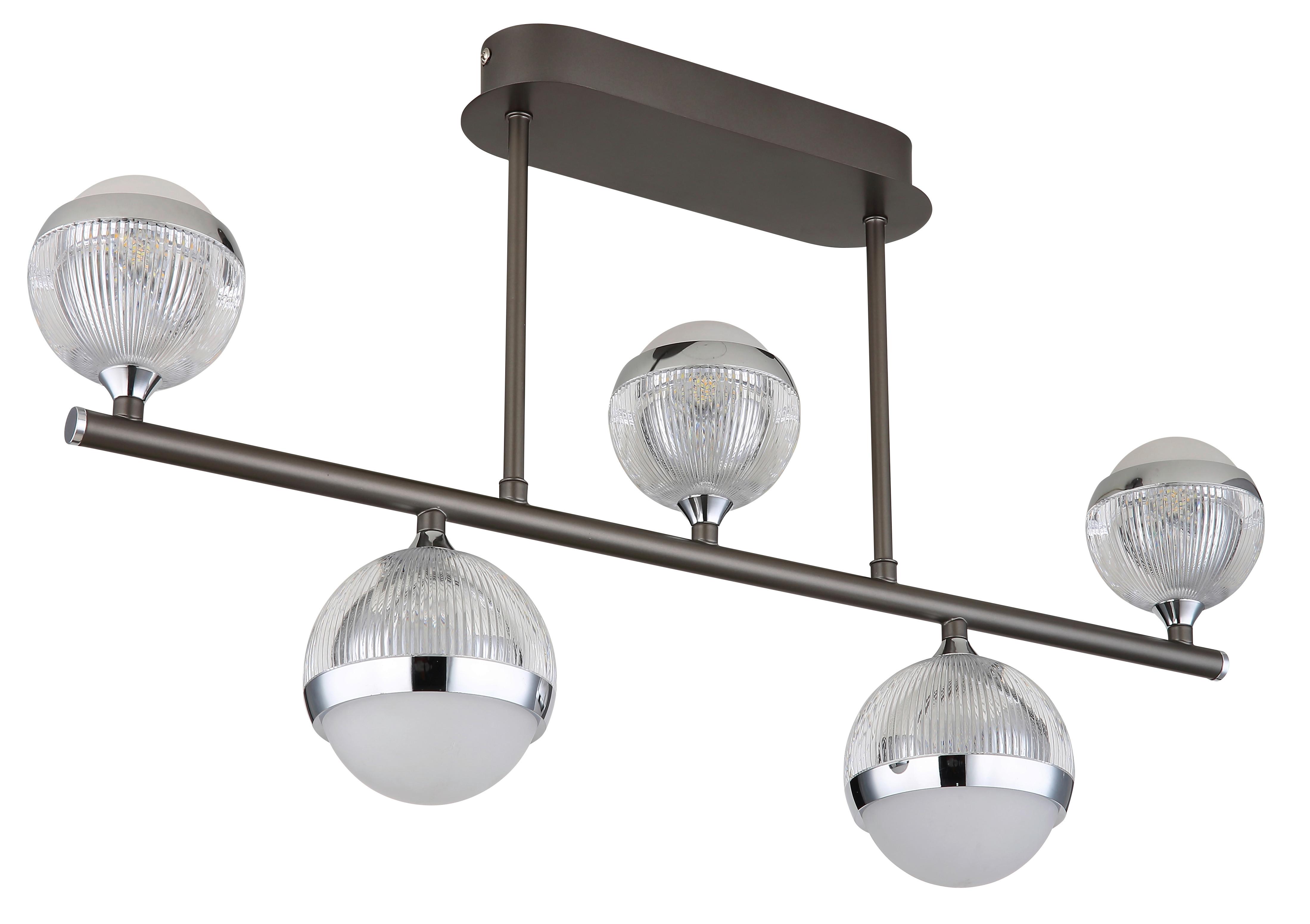 LED-Deckenleuchte 56011-5d - Klar/Chromfarben, KONVENTIONELL, Kunststoff/Metall (65/11/37cm) - Globo