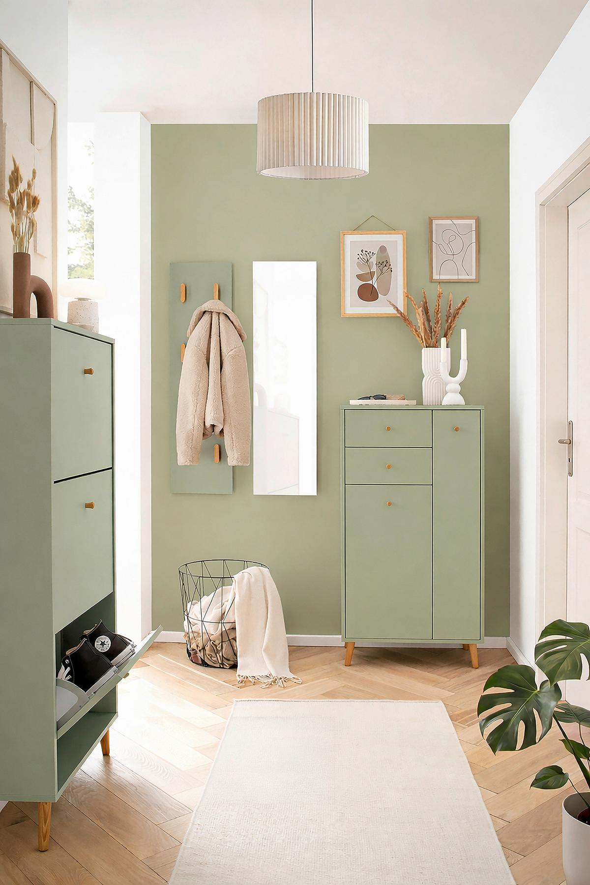 Garderobenpaneel Bjarne Grün B: 30 Cm - Grün, Design, Holzwerkstoff (30/110,6/2,6cm) - MID.YOU