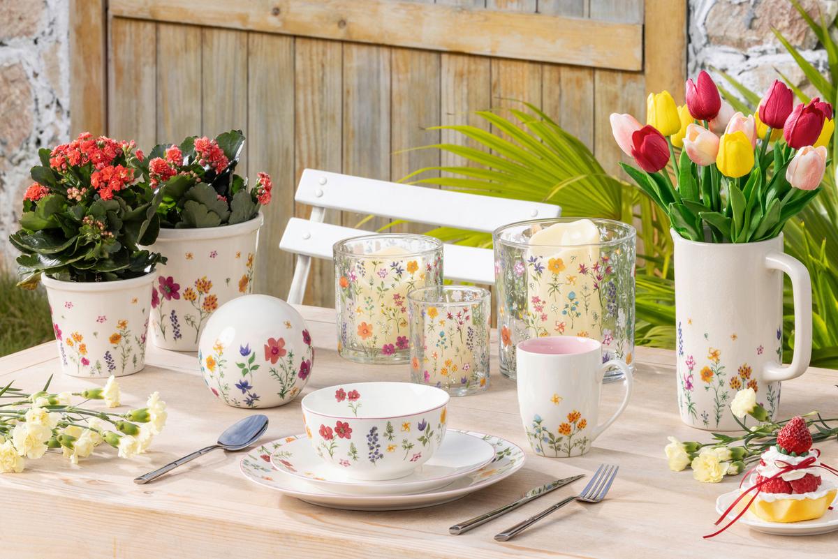 Übertopf Linessa - Multicolor, KONVENTIONELL, Keramik (12,5/11cm) - Luca Bessoni