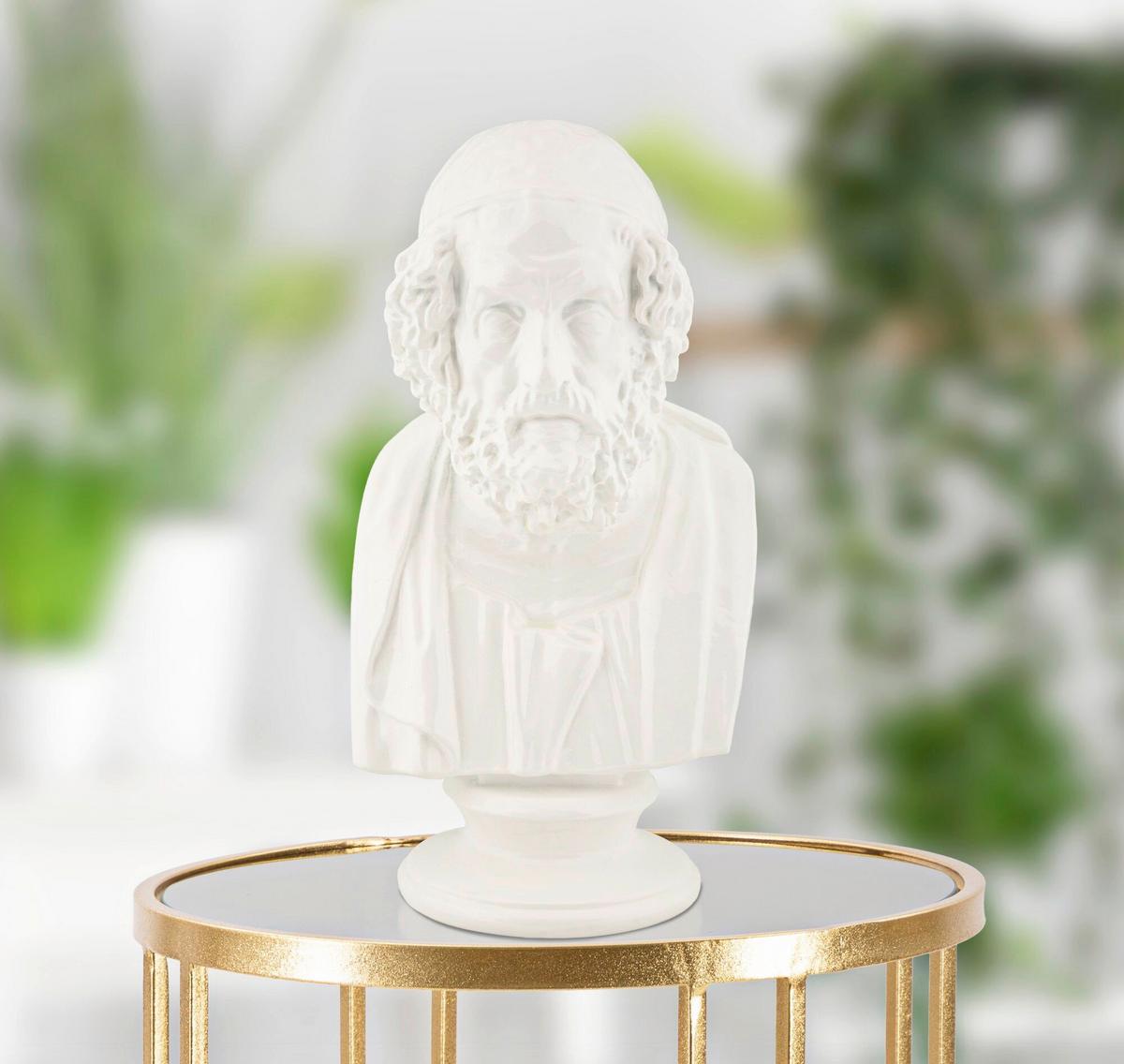 Skulptur Sage State Weiß, B: 12,9 cm - Weiß, Basics, Kunststoff (12.9/25/12.5cm)