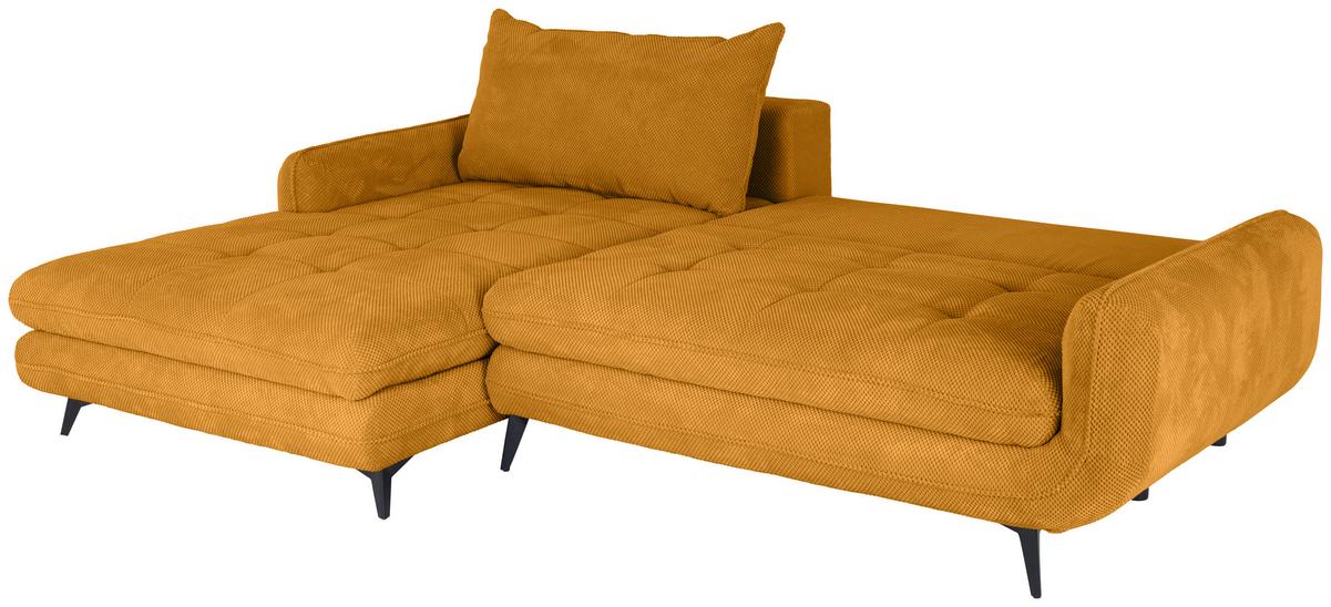 Ecksofa Wave - Beige/Senfgelb, MODERN, Textil (189/266cm)