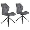 Esszimmerstuhl Imke Grau/ Schwarz Gepolstert 2-er Set - Schwarz/Grau, KONVENTIONELL, Textil/Metall (52/90,5/62cm) - MID.YOU