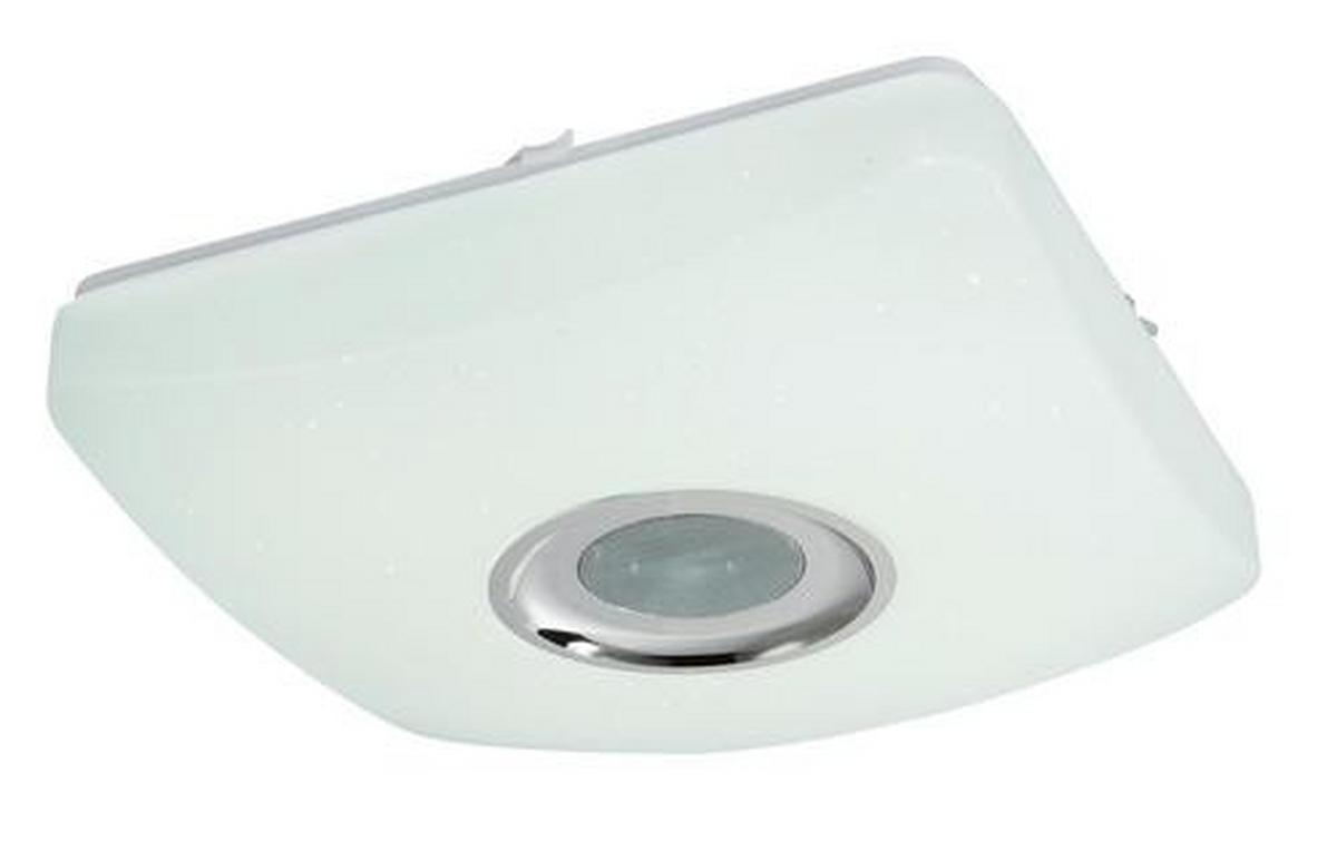 Led-deckenleuchte Ayleen L: 36,5 Cm Mit Farbwechsler - Chromfarben/Weiß, Basics, Kunststoff/Metall (36,5/36,5/9cm) - Globo