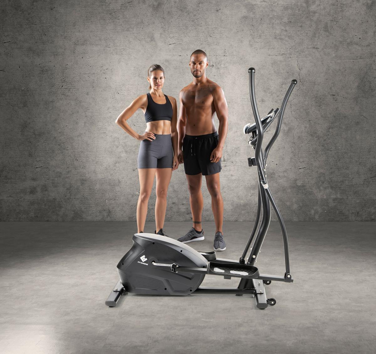 Crosstrainer Fitengine Tablet-und Smartphonehalterung - Schwarz/Grau, Basics, Kunststoff/Metall (121/58/163cm) - TV - Unser Original