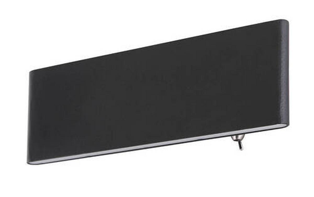 Led-wandleuchte 1-flammig Mit Kippschalter - Opal/Schwarz, Design, Kunststoff/Metall (22,5/4,5/8cm) - Globo