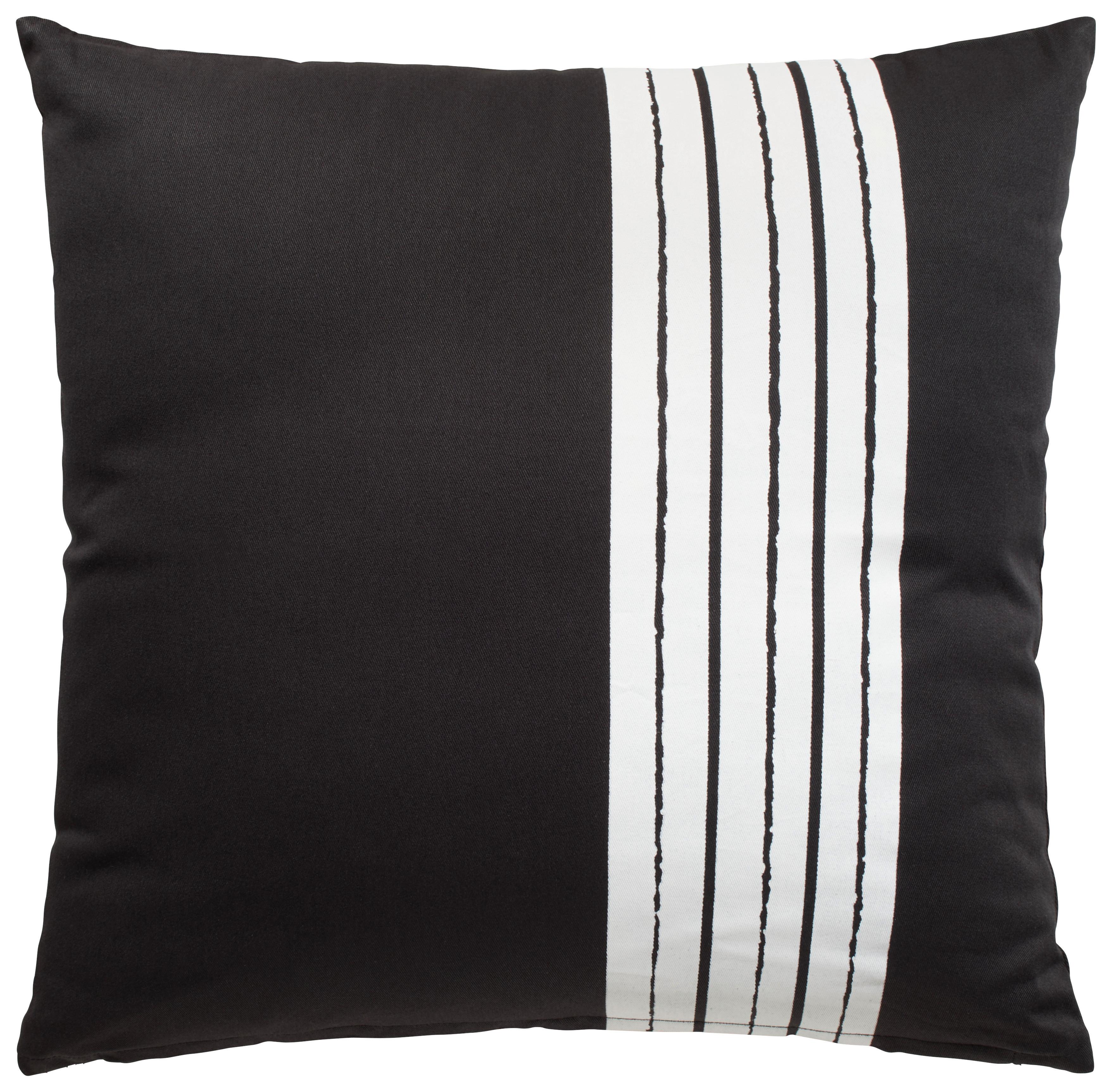 Dekorační Polštář Stripe, 45/45cm, Černá - černá, Moderní, textil (45/45cm) - Modern Living
