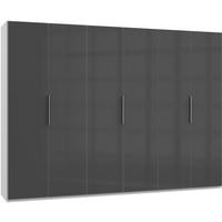 Drehtürenschrank 300cm Level, Grau/weiß - Weiß/Grau, MODERN, Glas/Holzwerkstoff (300/216/58cm) - MID.YOU
