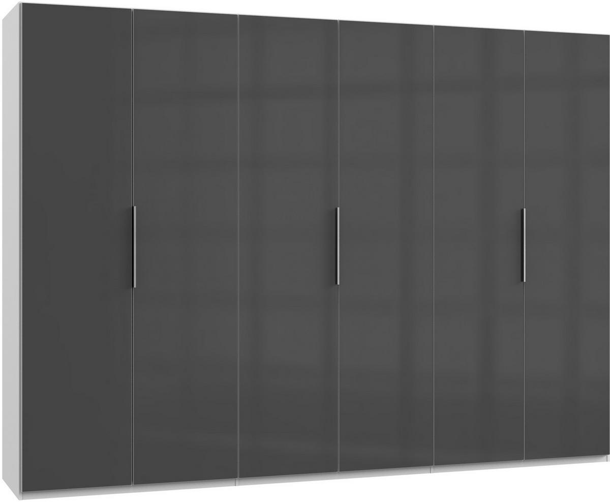 Drehtürenschrank 300cm Level, Grau/weiß - Weiß/Grau, MODERN, Glas/Holzwerkstoff (300/216/58cm) - MID.YOU