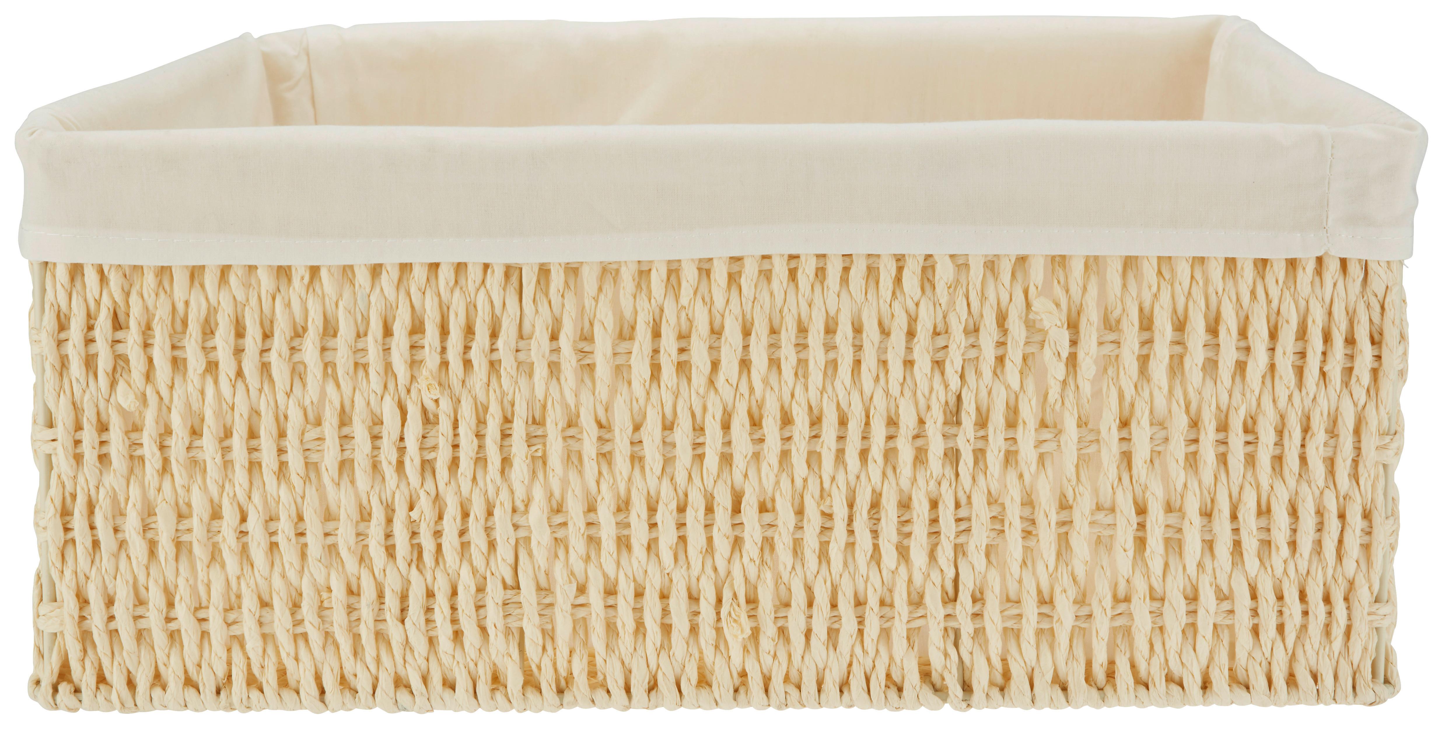 KOŠ SALLY - XL - bílá/přírodní barvy, textil/papír (40/31/17cm) - Mömax