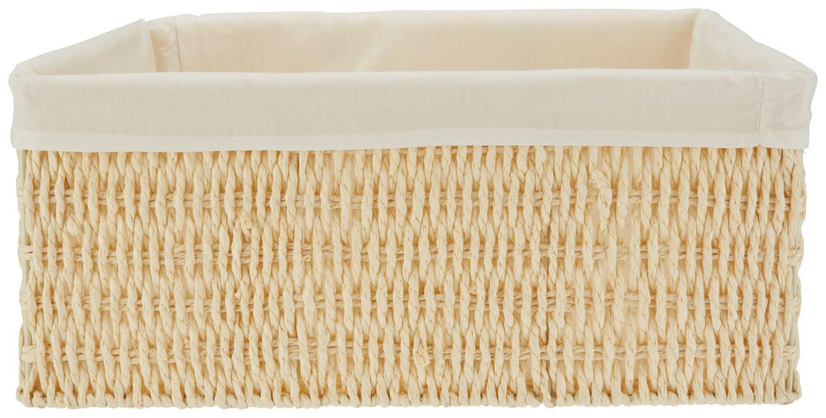 KOŠ SALLY - XL - bílá/přírodní barvy, textil/papír (40/31/17cm) - Mömax